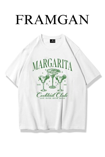 Framgan تي شيرت أبيض مطبوع عليه كوكتيل نسائي