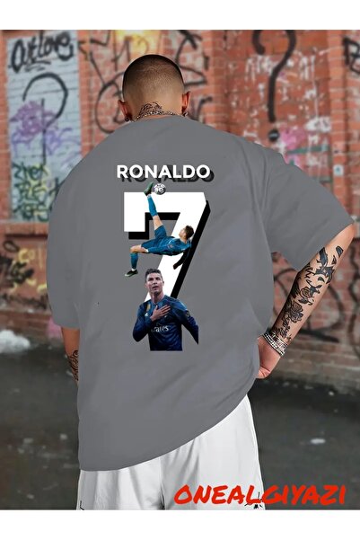 H&GHAMLEGİYİM RONALDO 7 Оверсайз тениска с печат на гърба