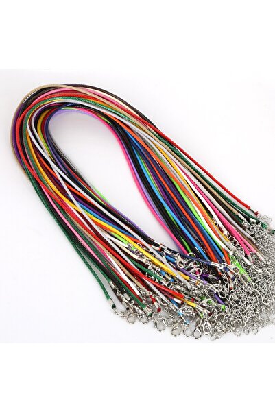Choice مشبك حبل قلادة عشوائي مختلط الألوان مقاس 1.5 مم، 50 قطعة، 50 قطعة، خيط...