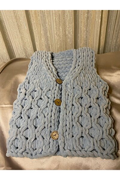 HANDMADE SUNUM Puffy Fine El Örgüsü bebek yeleği