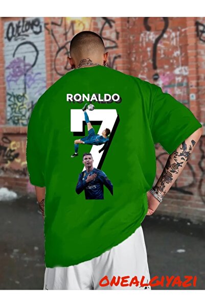 H&GHAMLEGİYİM RONALDO 7 Оверсайз тениска с печат на гърба