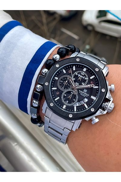Naviforce New Season Steel Cord Men's Wristwatch Bracelet with Gift Father's Day Gift