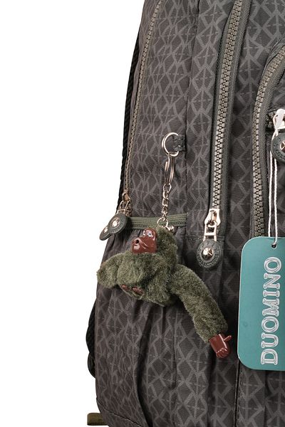 DUOMİNO Green Pattern Oversized Clinker Backpack - Waterproof, Laptop & Travel School Bag 15.6