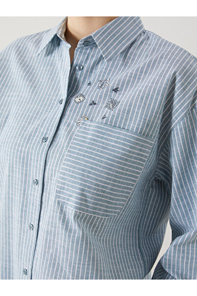 LC Waikiki Γυναικείο πουκάμισο LCW Modest Floral Oversize