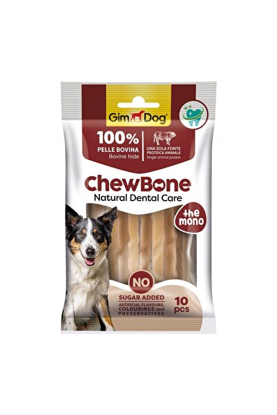 Gimdog ChewBone Sticks Burgu Köpek Çiğneme Kemiği 5’’ 9-10 mm 80 Gr 10lu Naturel dental care