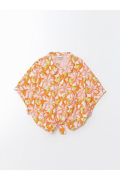 LC Waikiki LCW Kids Loose Fit Viskose-Krawattenhemd für Mädchen