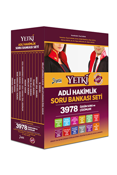 Yetki Yayıncılık Yetki 2025 Adli Hakimlik Soru Bankası Seti 9. Yargı Paketli