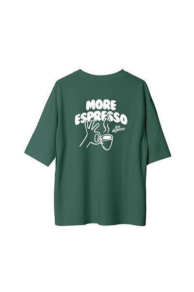 npLStore Unisex More Espresso Printed Oversize 100% Cotton T-Shirt