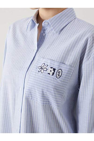 LC Waikiki LCW Modest Çiçekli Oversize Kadın Gömlek Tunik