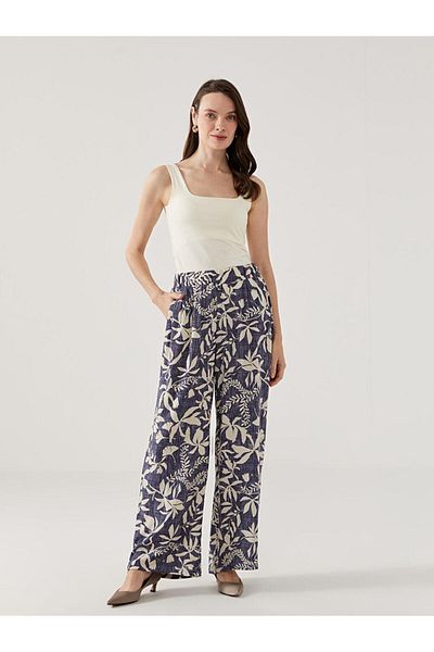 LC Waikiki Lcw Grace Mixed Elastic Waist Patterned Women's Trousers
