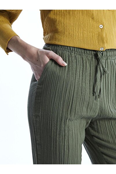 LC Waikiki LCW Vision  Beli Lastikli Dokulu Kadın Pantolon