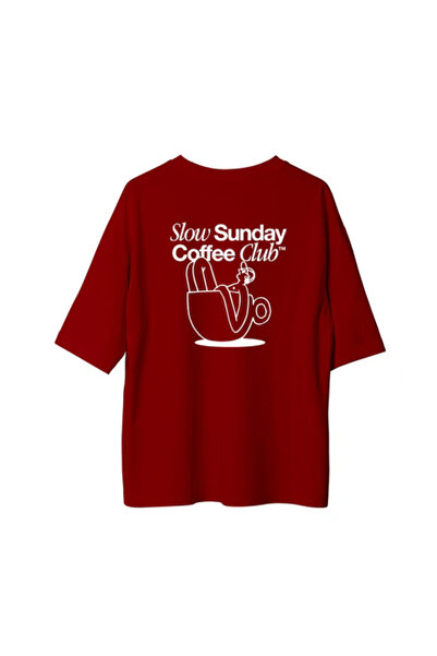 npLStore Unisex Klub za sporo uživanje u kafi nedeljom Štampano Oversize kroj...