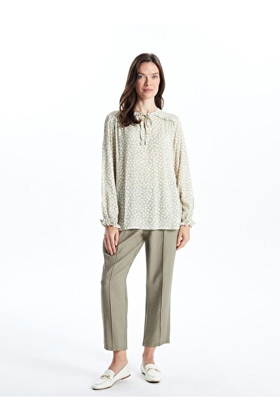 LC Waikiki LCW Grace  Bağlamalı Yaka Desenli Kadın Bluz