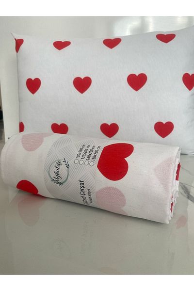 uykulife home collection Uykulife Red Heart Double Personality Duvet Cover Set (Without Sheet)