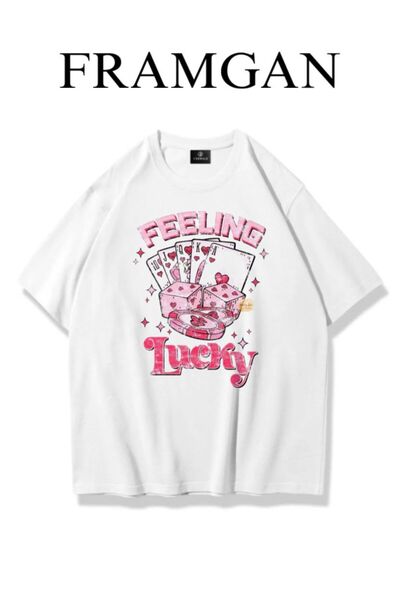 Framgan Kadın Feelıng Lucky Baskılı Beyaz T-Shirt