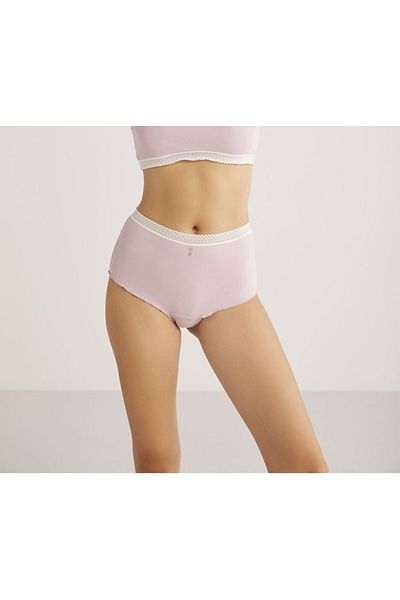 Kom Cotton Modal Fashion: Μεταξωτό ροζ σορτς και σλιπ