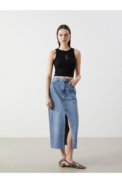LC Waikiki Xside Crew Neck Embroidered Women's Crop