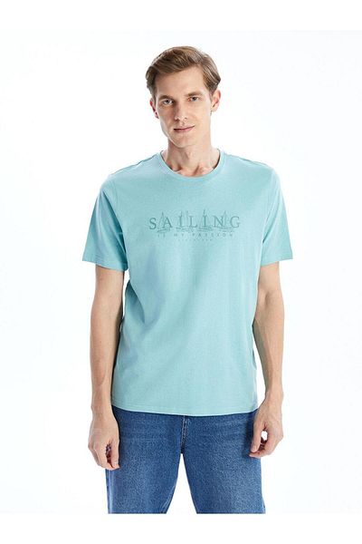 LC Waikiki Ανδρικό μπλουζάκι LCWAIKIKI Classic Crew Neck με στάμπα χτενισμένο βαμβακερό