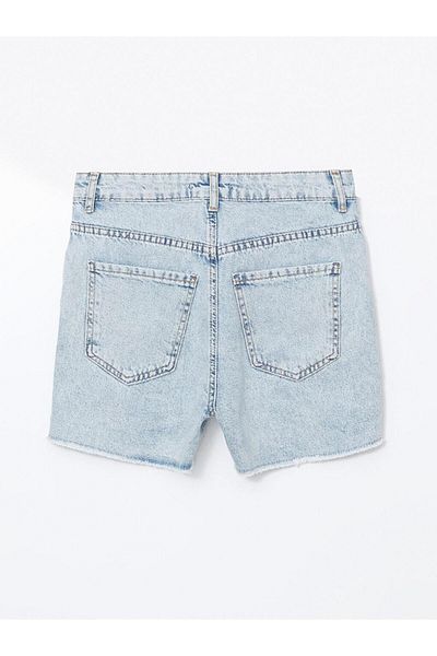 LC Waikiki Pantaloni scurți de jeans pentru femei XSIDE Mom Fit cu detaliu rupt