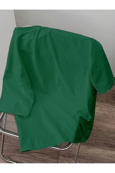 PALPİTO Ανδρικό μπλουζάκι NeftiGreen Cute Pocket Panda με στάμπα Oversize