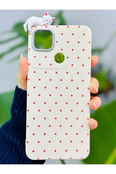 Go Aksesuar جراب من السيليكون بتصميم قطة منقطة متوافق مع Redmi 9c و10a مع لعبة