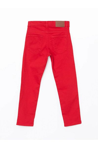 LC Waikiki Lcw Kids Red Boys' Trousers with Adjustable Elastic Waist
