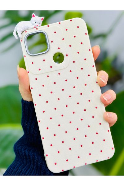 Go Aksesuar جراب من السيليكون بتصميم قطة منقطة متوافق مع Redmi 9c و10a مع لعبة