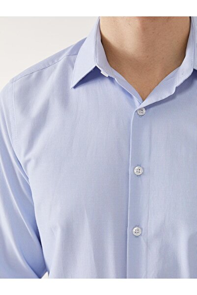 LC Waikiki Ανδρικό πουκάμισο LCWAIKIKI Formal Slim Fit μακρυμάνικο ριγέ Dobby