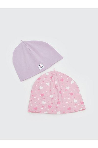 LC Waikiki Lcw Accessories Heart Printed Girl's Beret 2-Pack