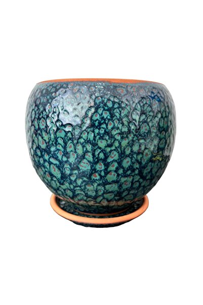 BİTKİ TASARIMI Lacivert Şekilli Artistik Çift Sırlı İç Ve Dış Mekan Kullanıml...