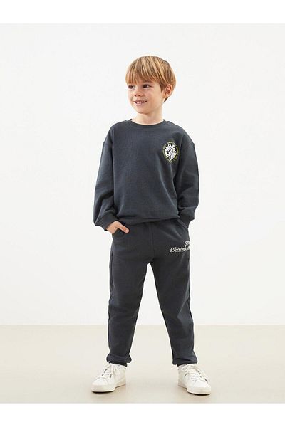 LC Waikiki Lcw Kocaoğulları Crew Neck - Boys Sweatshirt and Sweatpants 2-Pack