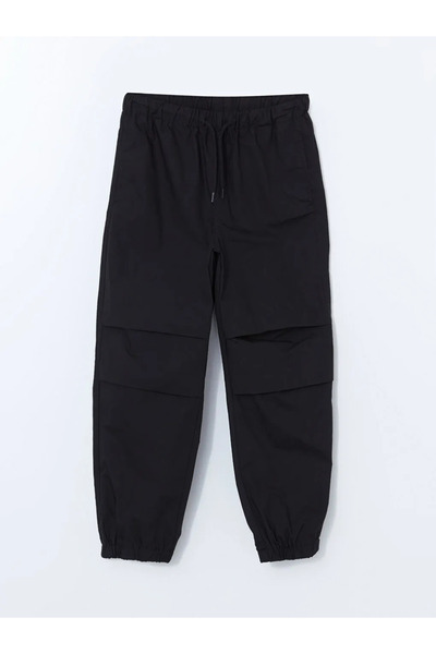 LC Waikiki Lcw Детски черни момчешки панталони за джогинг с ластик на талията