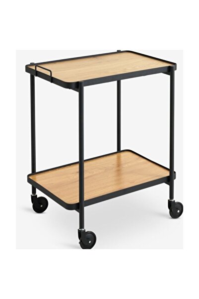 Doffo Gangsted Metal Doğal Ahşaplı Servis ve Sunum Arabası