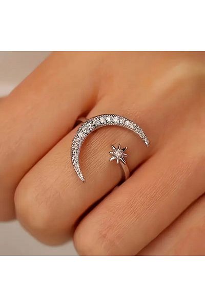 Minnoş Dükkan Moon Star Ring