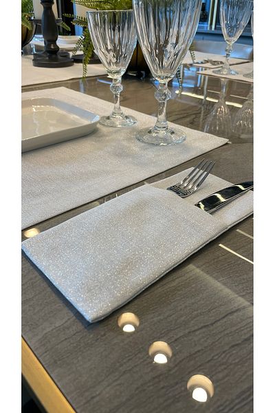 Decamor home Set de 8 linguri alb argintiu argintiu
