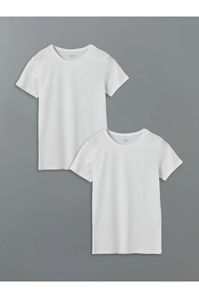 LC Waikiki White Crew Neck Short Sleeve Men's Undershirt 2 Pack