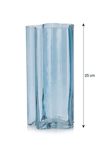 LC Waikiki Mavi Dekoratif Cam Vazo 25 Cm