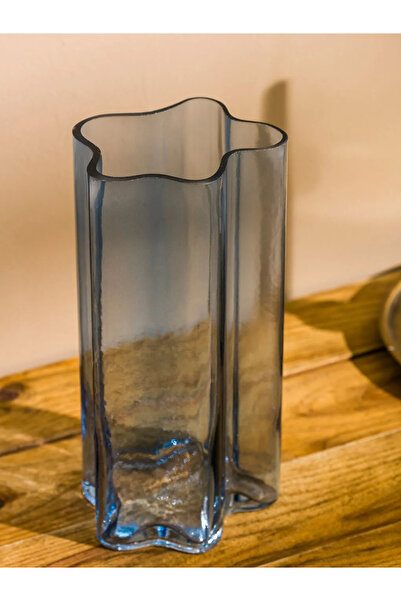 LC Waikiki Mavi Dekoratif Cam Vazo 25 Cm