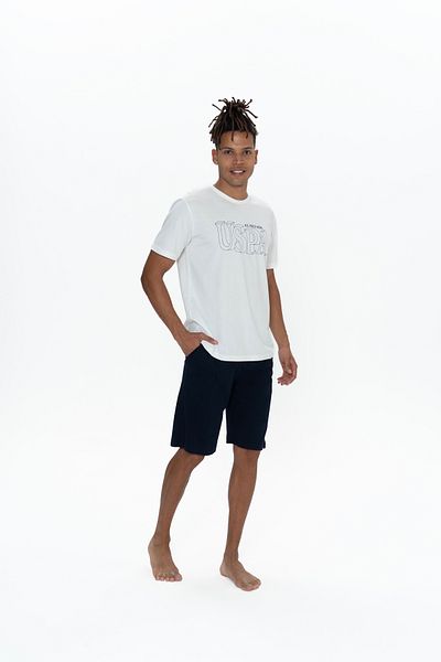U.S. Polo Assn. Original Licensed New Season Men's 3 Piece Round Neck T-Shirt Shorts Pajama Set
