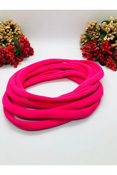 İnDerin Ελαστική μπαντάνα μαλλιών για μωρά και παιδιά (6 τεμάχια) Ροζ Μονό μέ...