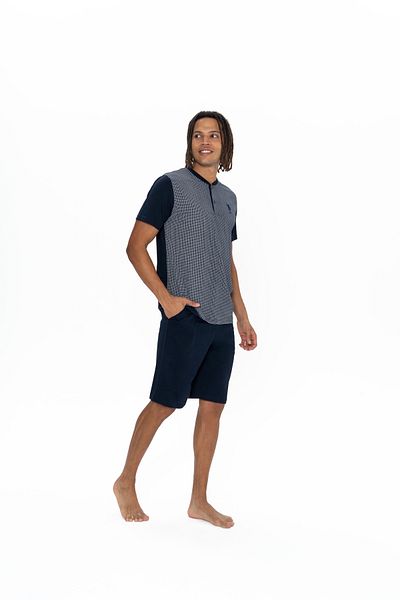 U.S. Polo Assn. Original Licensed New Season Men's 3 Piece Lapel T-Shirt Shorts Pajama Set