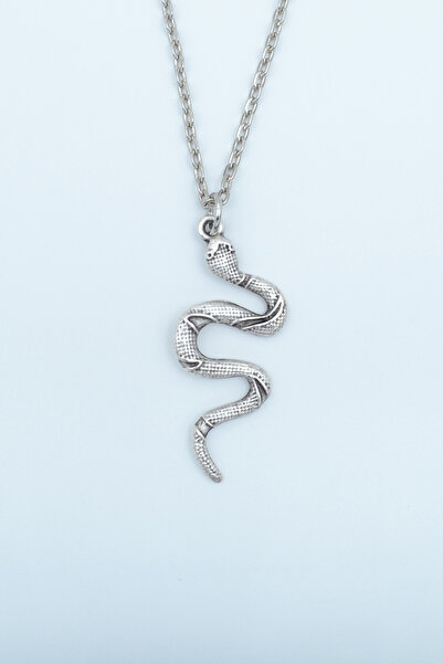 Bu Farklı Yılan Gümüş Kaplama Düz Zincir Kolye