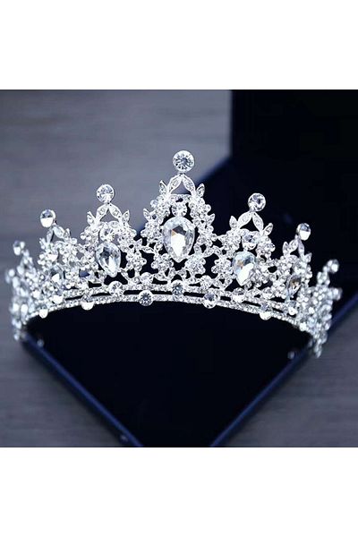 Choice Hg006-a 1pc Birthday Hair Accessory Crystal Bride's Wedding Accessory Elegant Silver Crown Party Hol