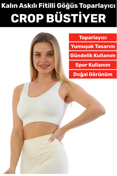 Wintoup Breast Firming Anti-Sagging Everyday Sports Use Stylish Thick Straps Crop Bustier