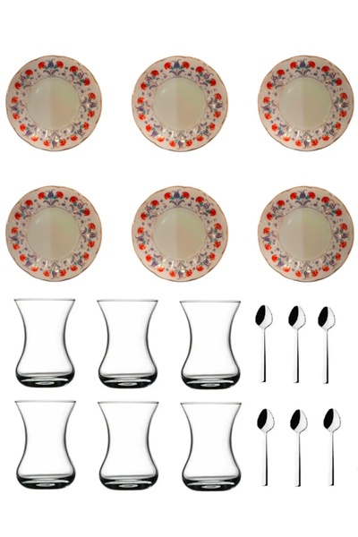 DUKKANI ISTANBUL 18 Piece Set with Tea Spoon - Karanfil Chay