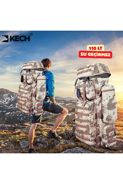 Motoroil KECH 110 LT Su Geçirmez SAHRA Askeri Çanta Dağcı Arazi Operasyon Çantası