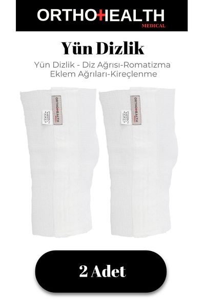 orthohealthmedical Wool Knee Pads – White (2 Pieces) Knee Pain, Rheumatism, Joint and Calcification Holoster