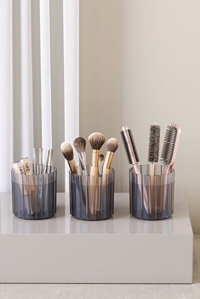 St Morritz 3 3 Adet Makyaj Fırçası ve Tarak Düzenleyici Çok Amaçlı Banyo Kozm...