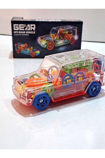 FEN TOYS لعبة سيارة منقوشة بعجلات دوارة مع أضواء وأصوات كريستال 20 × 9 سم