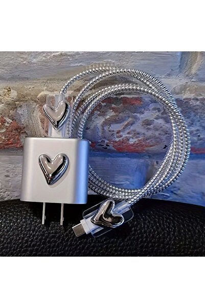 daystar İphone 18w/20w Uyumlu Kalpli Şarj Aleti Kılıfı, Şarj Kablo Koruyucu, ...